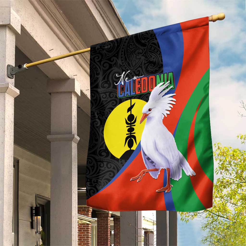 New Caledonia Garden Flag Kagu Bird and The Seal with Melanesian Culture - Polynesian Pride