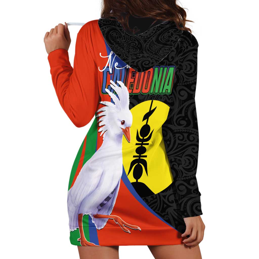 New Caledonia Hoodie Dress Kagu Bird and The Seal with Melanesian Culture - Polynesian Pride
