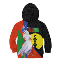 New Caledonia Kid Hoodie Kagu Bird and The Seal with Melanesian Culture - Polynesian Pride