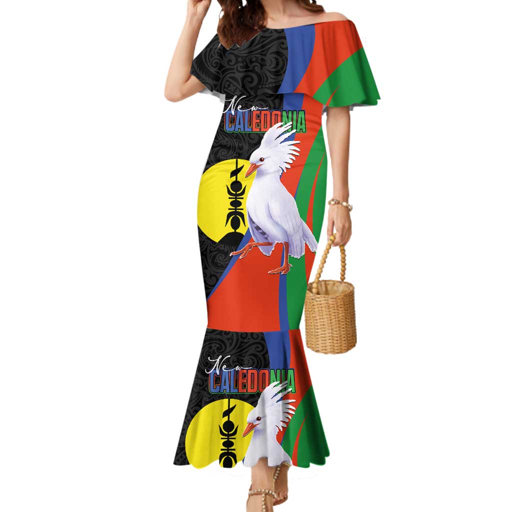 New Caledonia Mermaid Dress Kagu Bird and The Seal with Melanesian Culture - Polynesian Pride