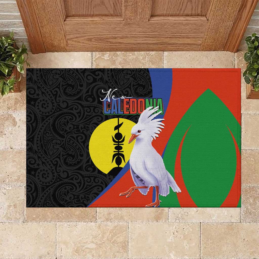 New Caledonia Rubber Doormat Kagu Bird and The Seal with Melanesian Culture - Polynesian Pride