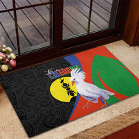 New Caledonia Rubber Doormat Kagu Bird and The Seal with Melanesian Culture - Polynesian Pride