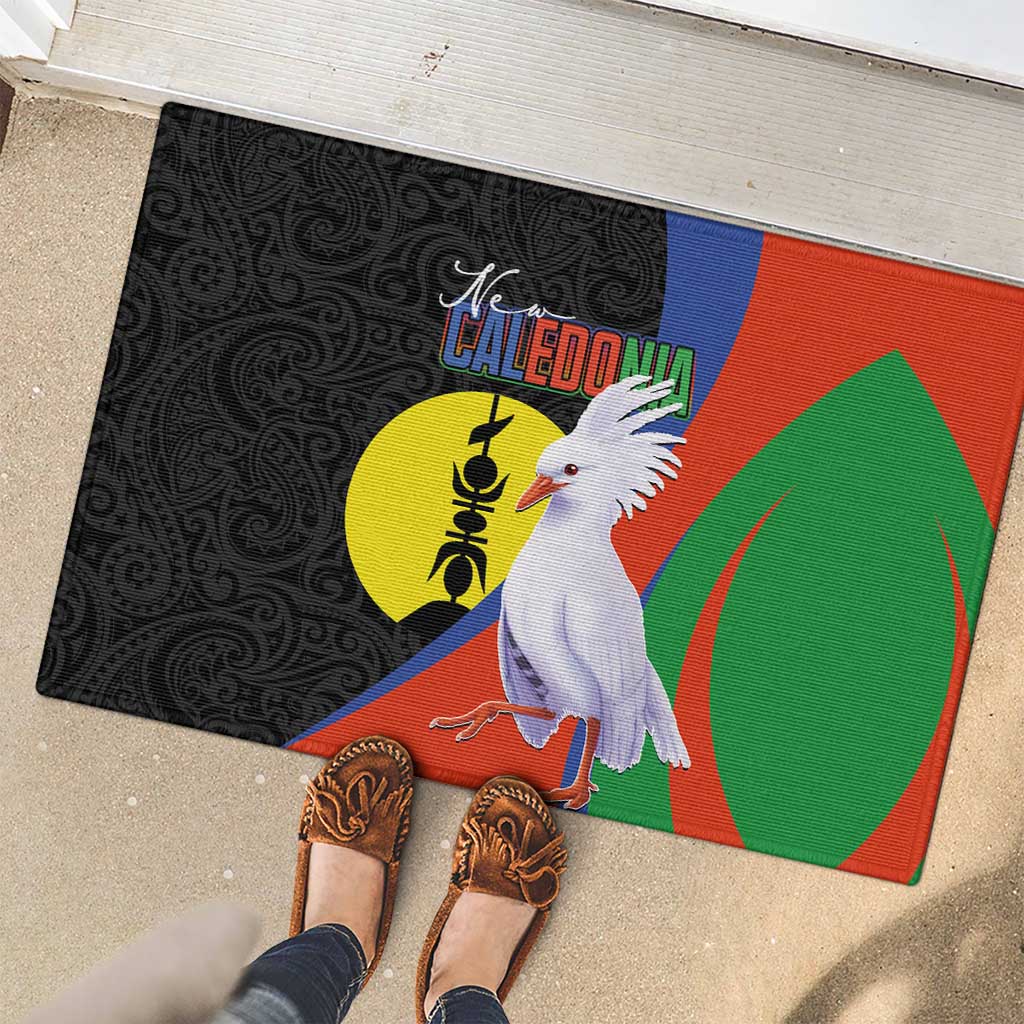 New Caledonia Rubber Doormat Kagu Bird and The Seal with Melanesian Culture - Polynesian Pride