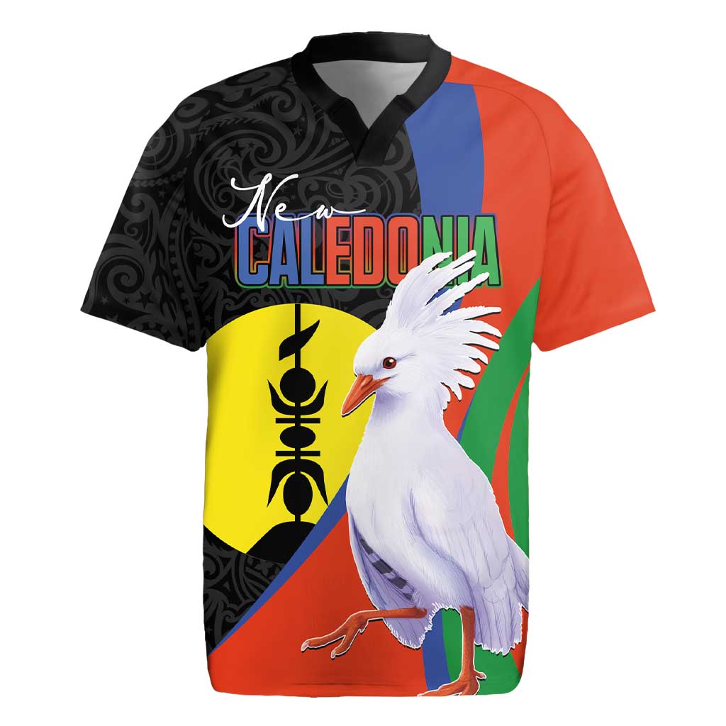 New Caledonia Rugby Jersey Kagu Bird and The Seal with Melanesian Culture - Polynesian Pride