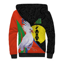 New Caledonia Sherpa Hoodie Kagu Bird and The Seal with Melanesian Culture - Polynesian Pride