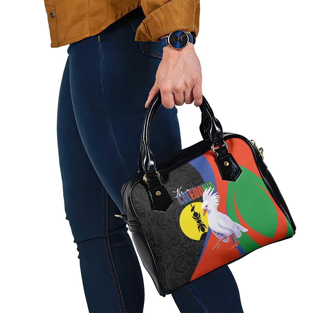 New Caledonia Shoulder Handbag Kagu Bird and The Seal with Melanesian Culture - Polynesian Pride