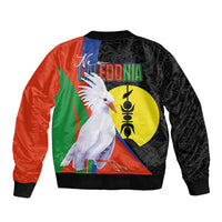 New Caledonia Sleeve Zip Bomber Jacket Kagu Bird and The Seal with Melanesian Culture - Polynesian Pride