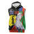 New Caledonia Sleeveless Zip Hoodie Kagu Bird and The Seal with Melanesian Culture - Polynesian Pride