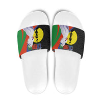 New Caledonia Slide Sandals Kagu Bird and The Seal with Melanesian Culture - Polynesian Pride