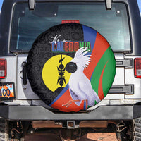 New Caledonia Spare Tire Cover Kagu Bird and The Seal with Melanesian Culture - Polynesian Pride