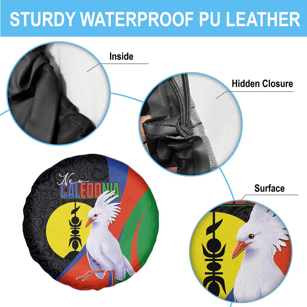 New Caledonia Spare Tire Cover Kagu Bird and The Seal with Melanesian Culture - Polynesian Pride