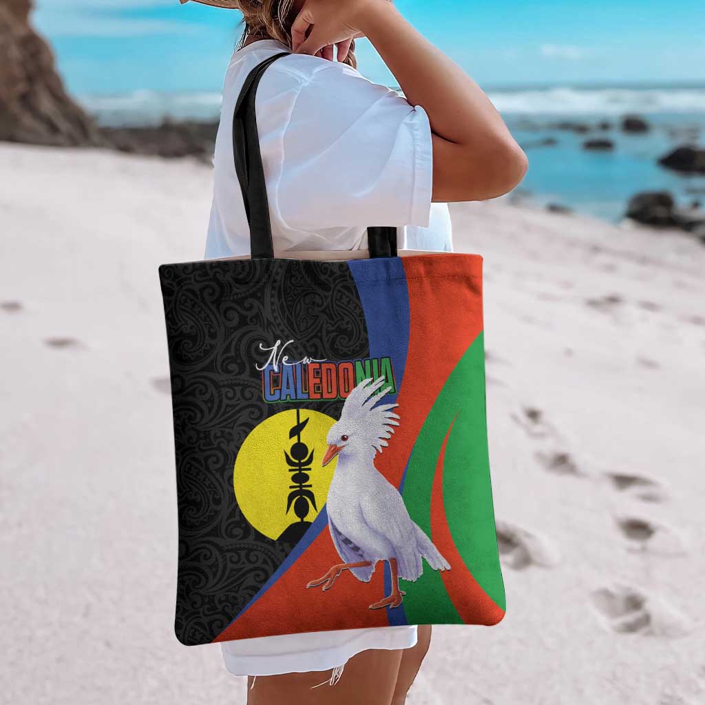 New Caledonia Tote Bag Kagu Bird and The Seal with Melanesian Culture - Polynesian Pride