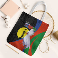 New Caledonia Tote Bag Kagu Bird and The Seal with Melanesian Culture - Polynesian Pride