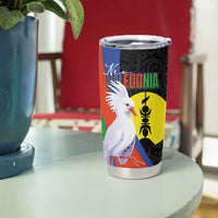 New Caledonia Tumbler Cup Kagu Bird and The Seal with Melanesian Culture - Polynesian Pride
