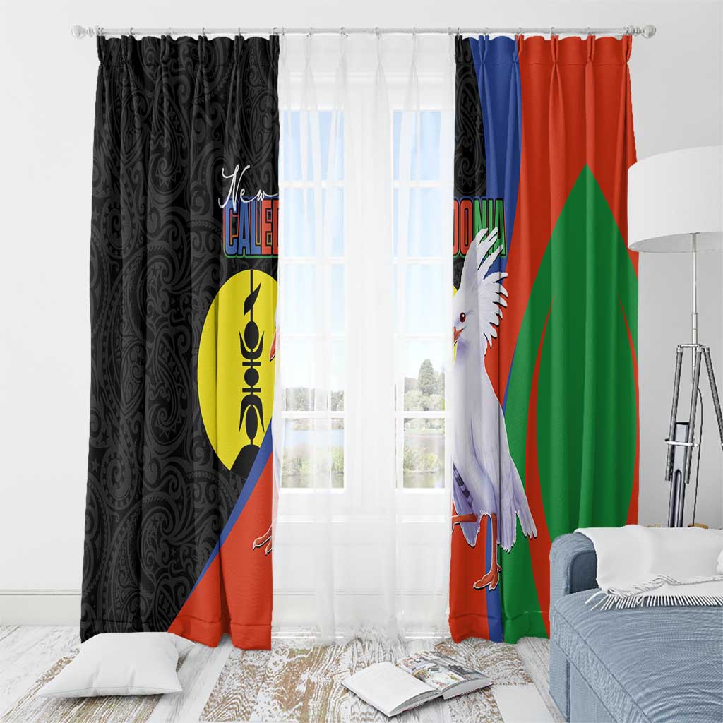 New Caledonia Window Curtain Kagu Bird and The Seal with Melanesian Culture - Polynesian Pride