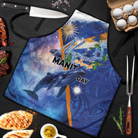 Marshall Islands Manit Day Apron Grunge National Flag with Whales and Tribal Tattoos - Polynesian Pride