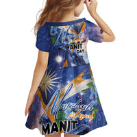 Marshall Islands Manit Day Family Matching Long Sleeve Bodycon Dress and Hawaiian Shirt Grunge National Flag with Whales and Tribal Tattoos - Polynesian Pride