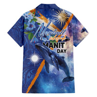 Marshall Islands Manit Day Family Matching Summer Maxi Dress and Hawaiian Shirt Grunge National Flag with Whales and Tribal Tattoos - Polynesian Pride