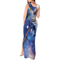 Marshall Islands Manit Day Tank Maxi Dress Grunge National Flag with Whales and Tribal Tattoos - Polynesian Pride
