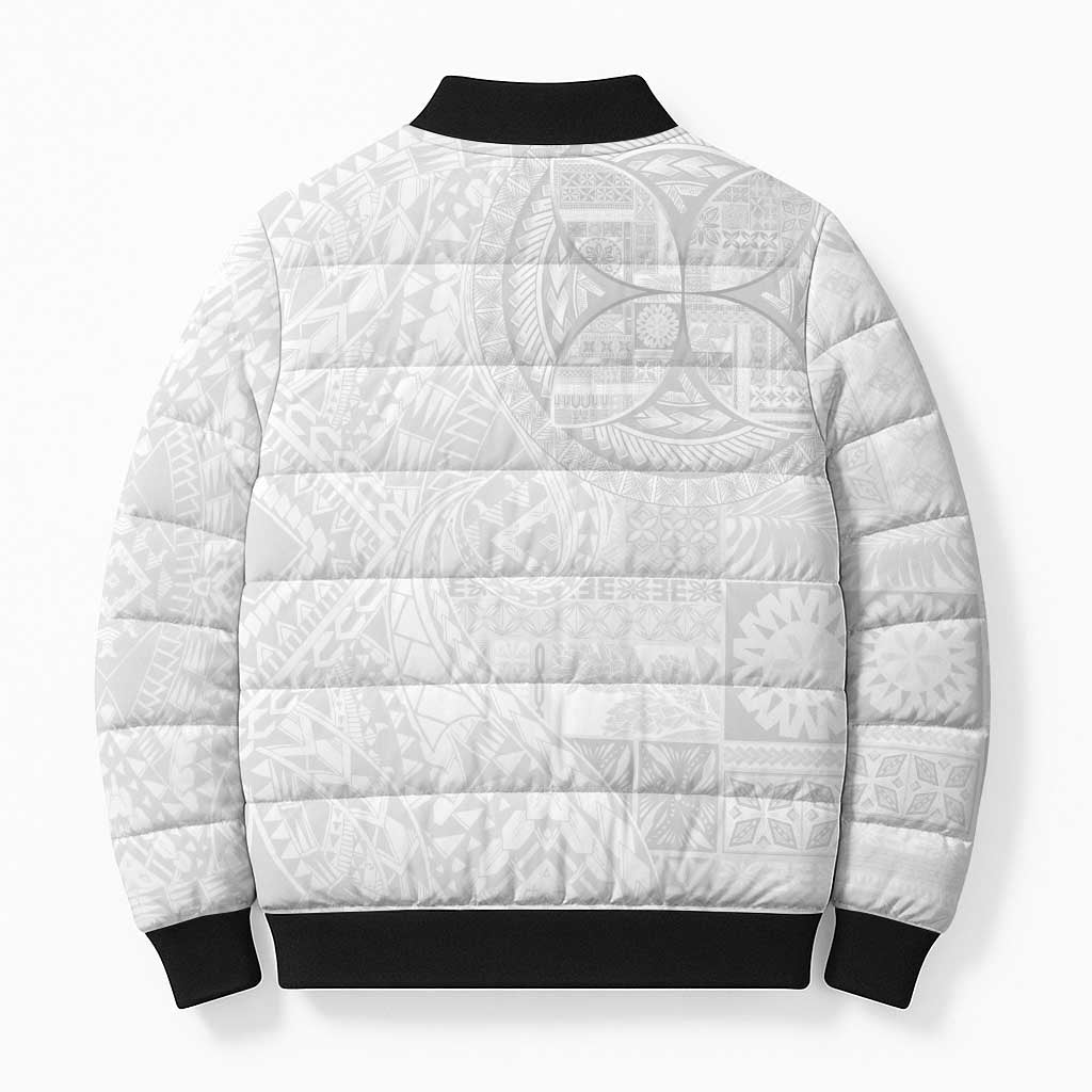 Samoan Culture-Lotu Tamaiti Bomber Puffer Jacket Siapo and Polynesian Art Tattoos - Polynesian Pride