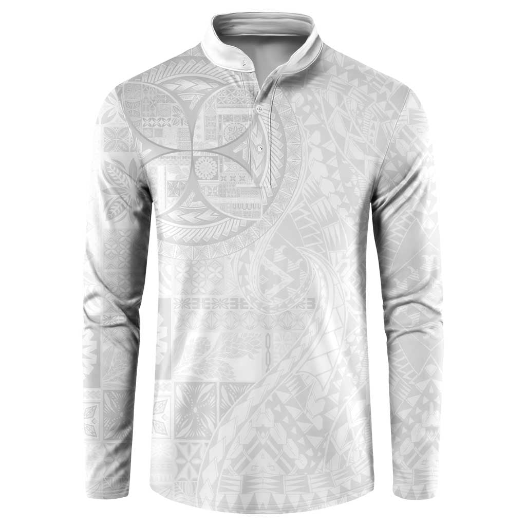 Samoan Culture-Lotu Tamaiti Button Sweatshirt Siapo and Polynesian Art Tattoos - Polynesian Pride