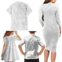 Samoan Culture-Lotu Tamaiti Family Matching Long Sleeve Bodycon Dress and Hawaiian Shirt Siapo and Polynesian Art Tattoos LT03 - Polynesian Pride