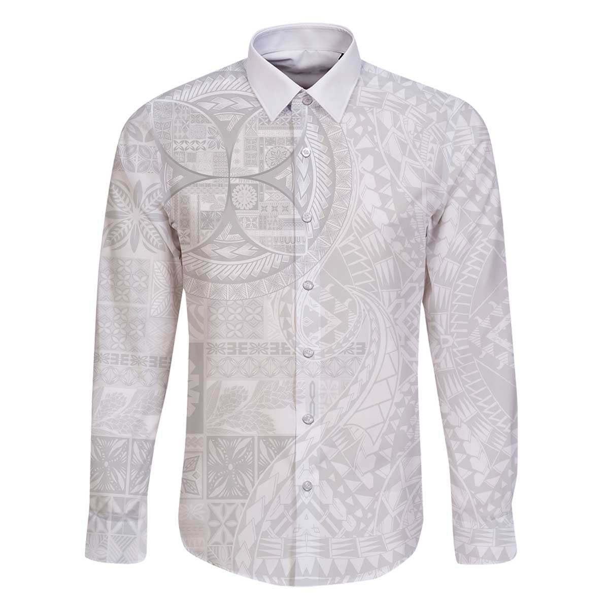 Samoan Culture-Lotu Tamaiti Family Matching Off The Shoulder Long Sleeve Dress and Hawaiian Shirt Siapo and Polynesian Art Tattoos - Polynesian Pride