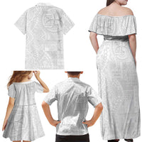 Samoan Culture-Lotu Tamaiti Family Matching Off Shoulder Maxi Dress and Hawaiian Shirt Siapo and Polynesian Art Tattoos - Polynesian Pride