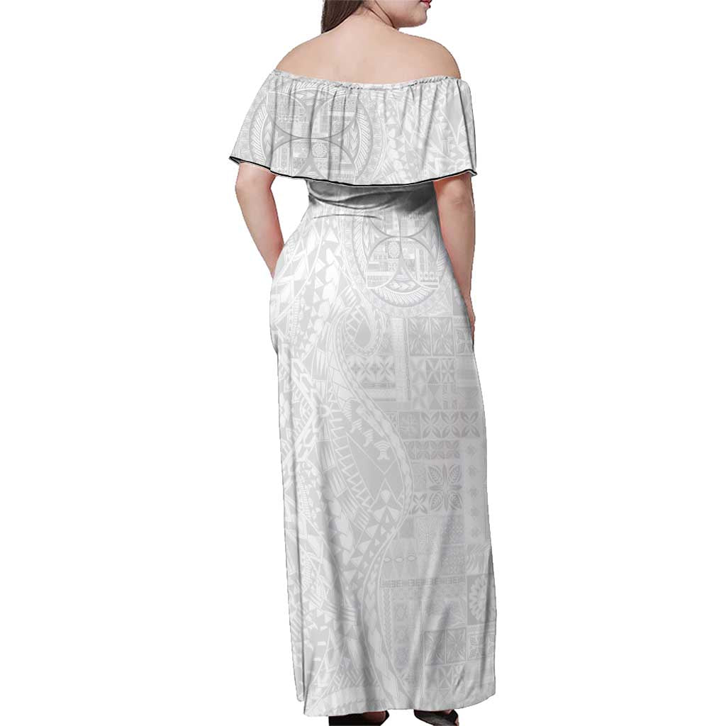 Samoan Culture-Lotu Tamaiti Family Matching Off Shoulder Maxi Dress and Hawaiian Shirt Siapo and Polynesian Art Tattoos - Polynesian Pride