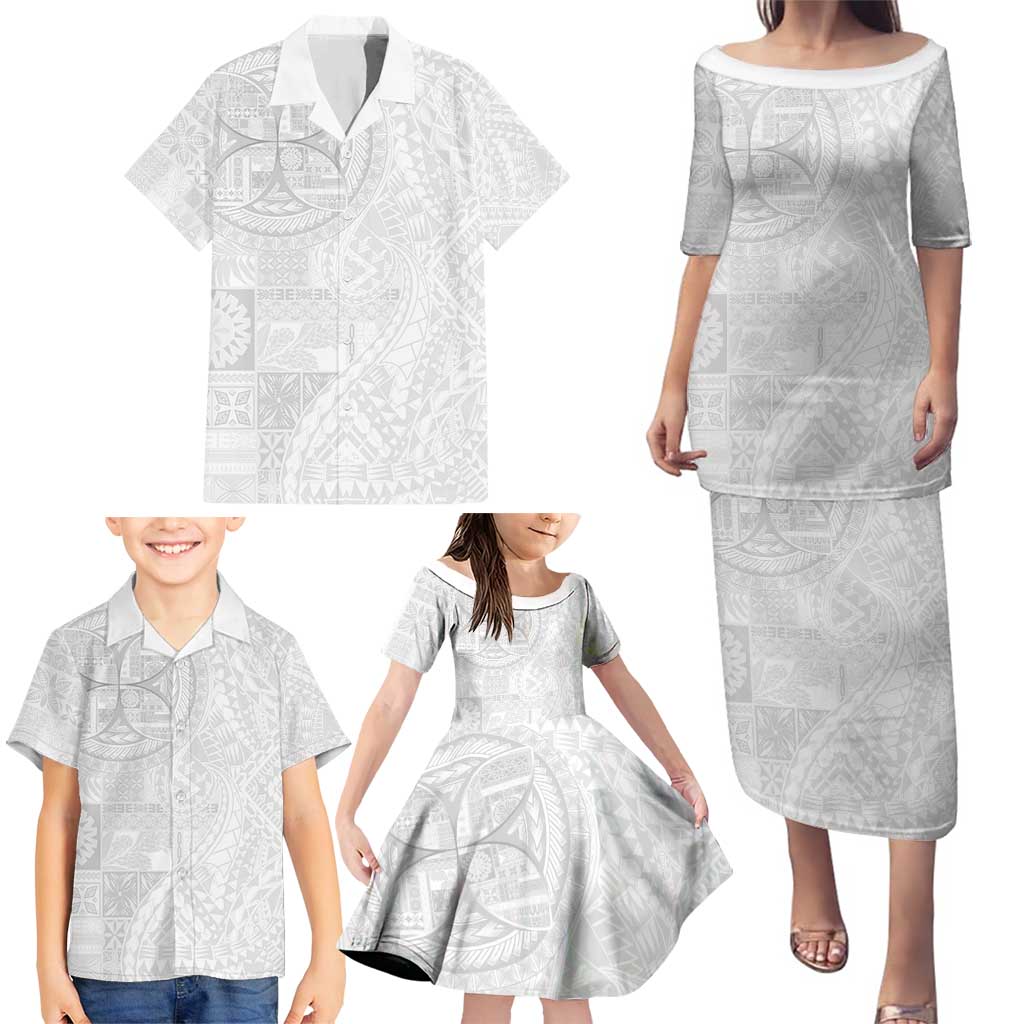 Samoan Culture-Lotu Tamaiti Family Matching Puletasi and Hawaiian Shirt Siapo and Polynesian Art Tattoos LT03 - Polynesian Pride