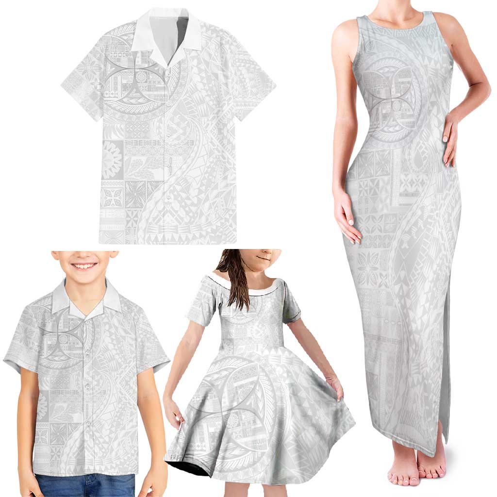 Samoan Culture-Lotu Tamaiti Family Matching Tank Maxi Dress and Hawaiian Shirt Siapo and Polynesian Art Tattoos LT03 - Polynesian Pride