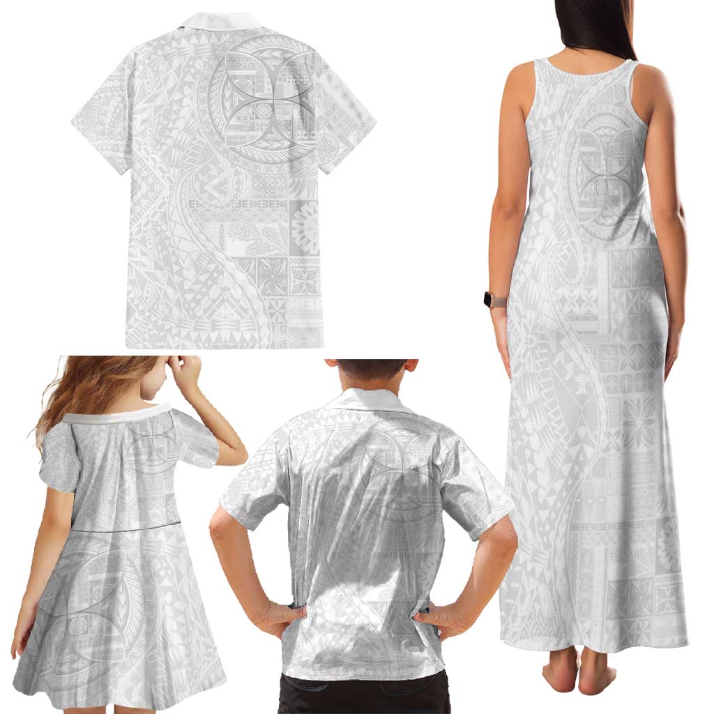 Samoan Culture-Lotu Tamaiti Family Matching Tank Maxi Dress and Hawaiian Shirt Siapo and Polynesian Art Tattoos LT03 - Polynesian Pride