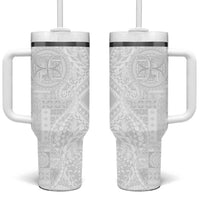 Samoan Culture-Lotu Tamaiti Tumbler With Handle Siapo and Polynesian Art Tattoos - Polynesian Pride