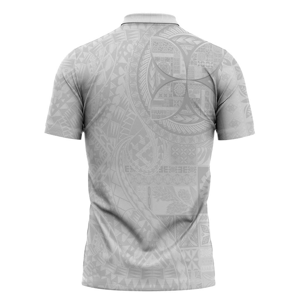 Samoan Culture-Lotu Tamaiti Zipper Polo Shirt Siapo and Polynesian Art Tattoos - Polynesian Pride