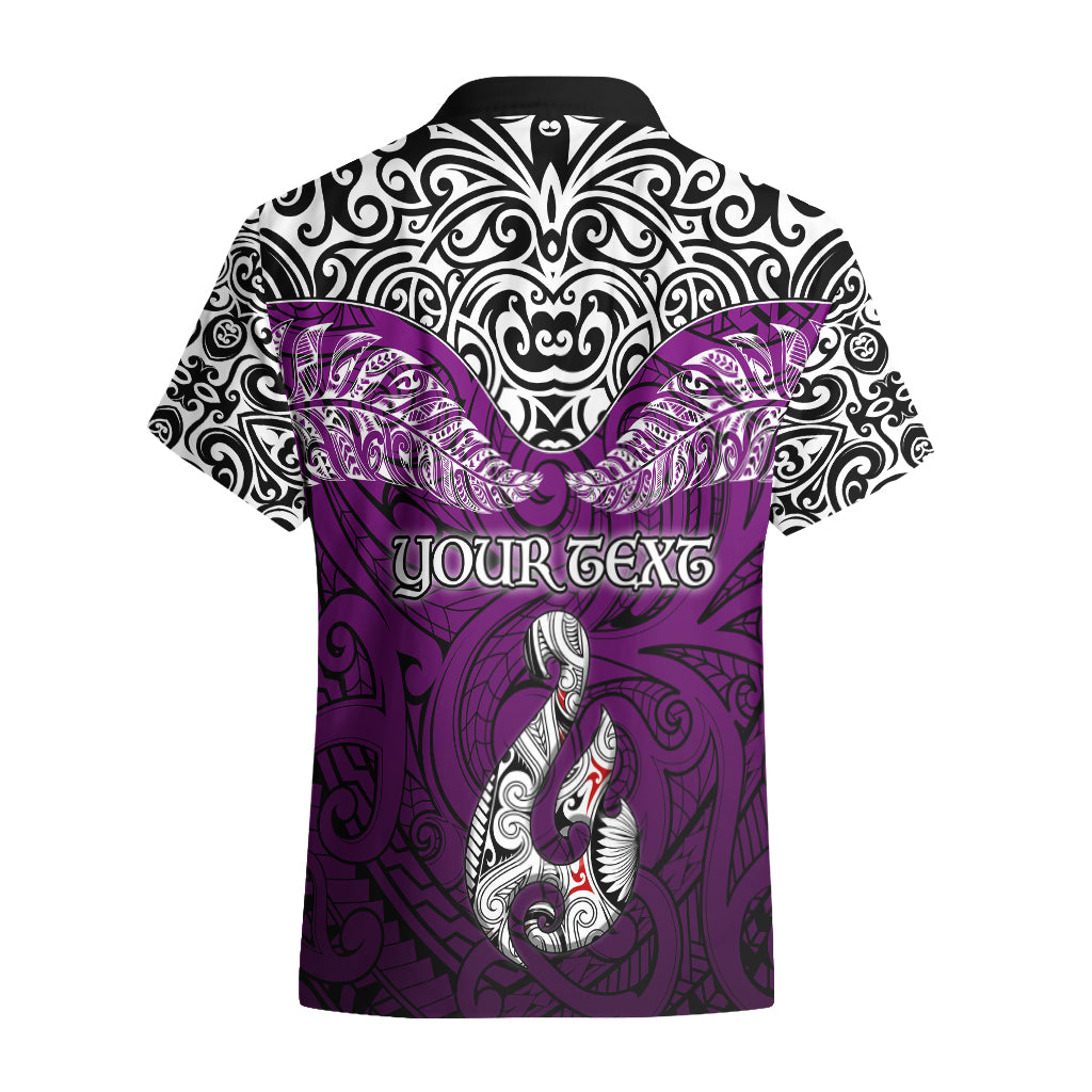 Custom Aotearoa New Zealand Hawaiian Shirt Silver Fern and Matau with Maori Tribal Pink Style LT03 - Polynesian Pride