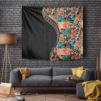 Hawaiian Hibiscus and Tropical Leaves Tapestry Patchwork Grunge Abstract and Tapa Tribal Pattern Half Style LT03 - Polynesian Pride
