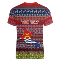 personalised-kiribati-christmas-women-v-neck-t-shirt-coat-of-arms-and-map-beautiful-merry-xmas-snowflake