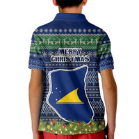 Tokelau Christmas Kid Polo Shirt Coat of Arms and Map Beautiful Merry Xmas Snowflake LT03 - Polynesian Pride