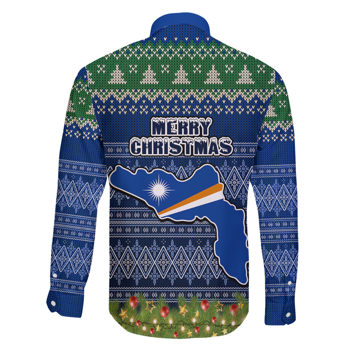 marshall-islands-christmas-family-matching-off-shoulder-long-sleeve-dress-and-hawaiian-shirt-coat-of-arms-and-map-beautiful-merry-xmas-snowflake