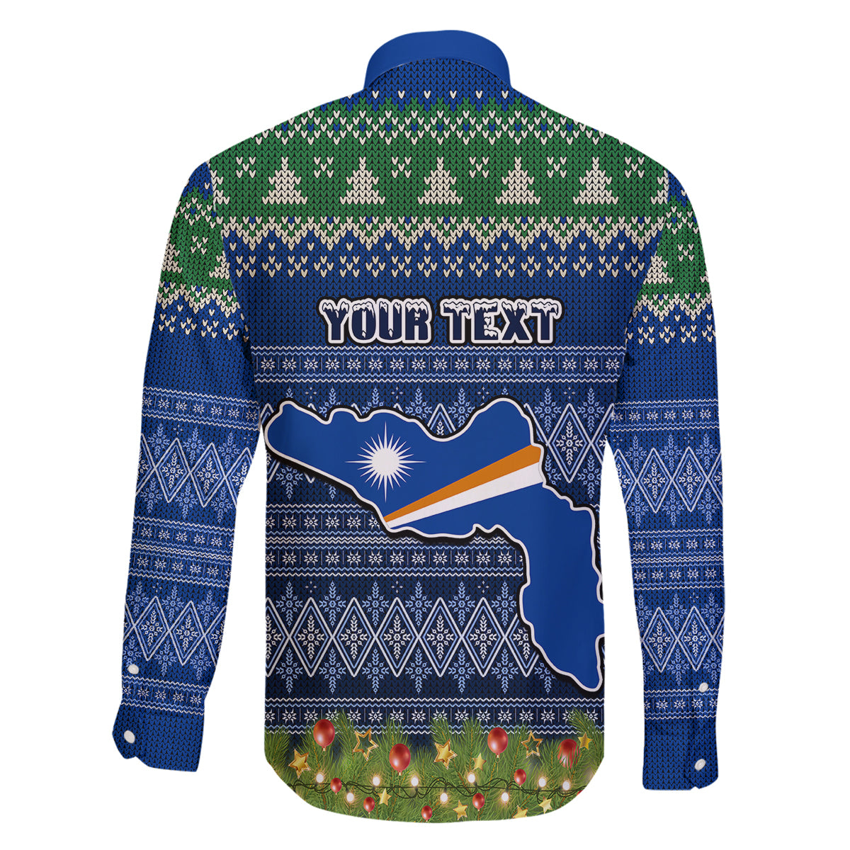 personalised-marshall-islands-christmas-family-matching-tank-maxi-dress-and-hawaiian-shirt-coat-of-arms-and-map-beautiful-merry-xmas-snowflake