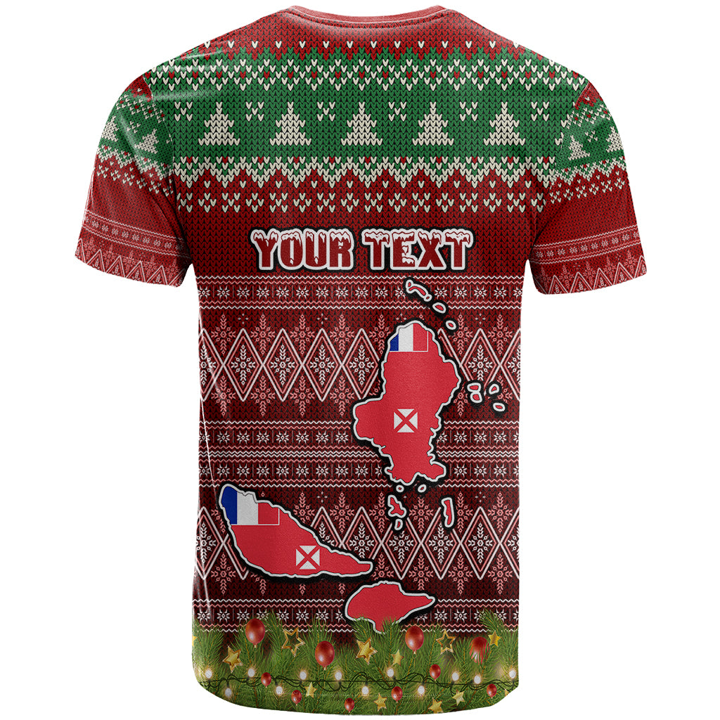 Personalised Wallis and Futuna Christmas T Shirt Coat of Arms and Map Beautiful Merry Xmas Snowflake LT03 - Polynesian Pride