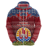 French Polynesia Christmas Hoodie Coat of Arms and Map Beautiful Merry Xmas Snowflake LT03 - Polynesian Pride