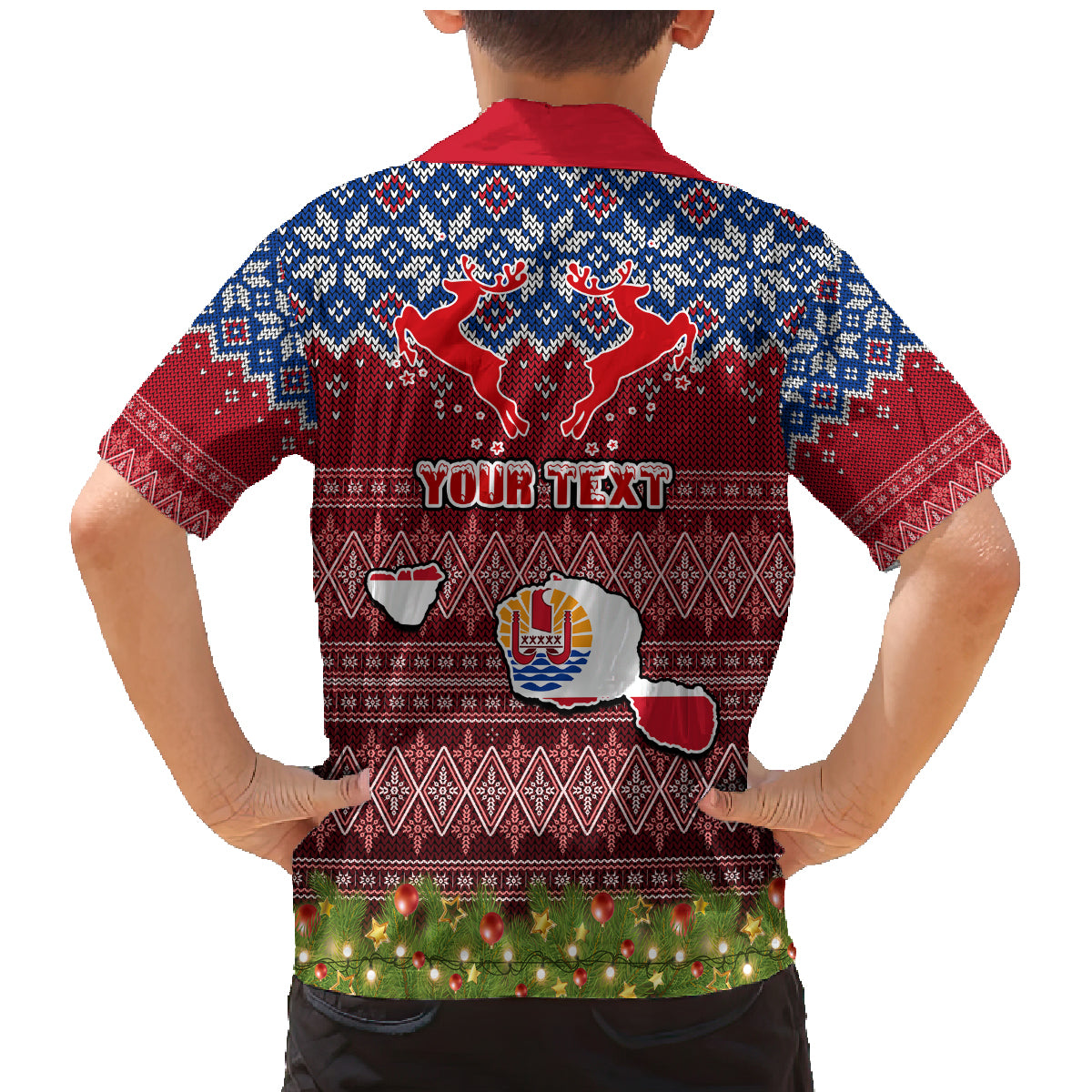 personalised-french-polynesia-christmas-family-matching-mermaid-dress-and-hawaiian-shirt-coat-of-arms-and-map-beautiful-merry-xmas-snowflake
