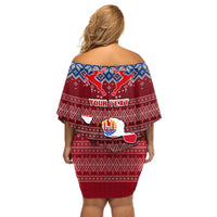 personalised-french-polynesia-christmas-off-shoulder-short-dress-coat-of-arms-and-map-beautiful-merry-xmas-snowflake