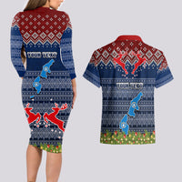 personalised-northern-mariana-islands-christmas-couples-matching-long-sleeve-bodycon-dress-and-hawaiian-shirt-coat-of-arms-and-map-beautiful-merry-xmas-snowflake