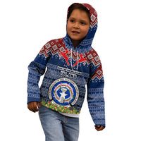 Personalised Northern Mariana Islands Christmas Kid Hoodie Coat of Arms and Map Beautiful Merry Xmas Snowflake LT03 - Polynesian Pride