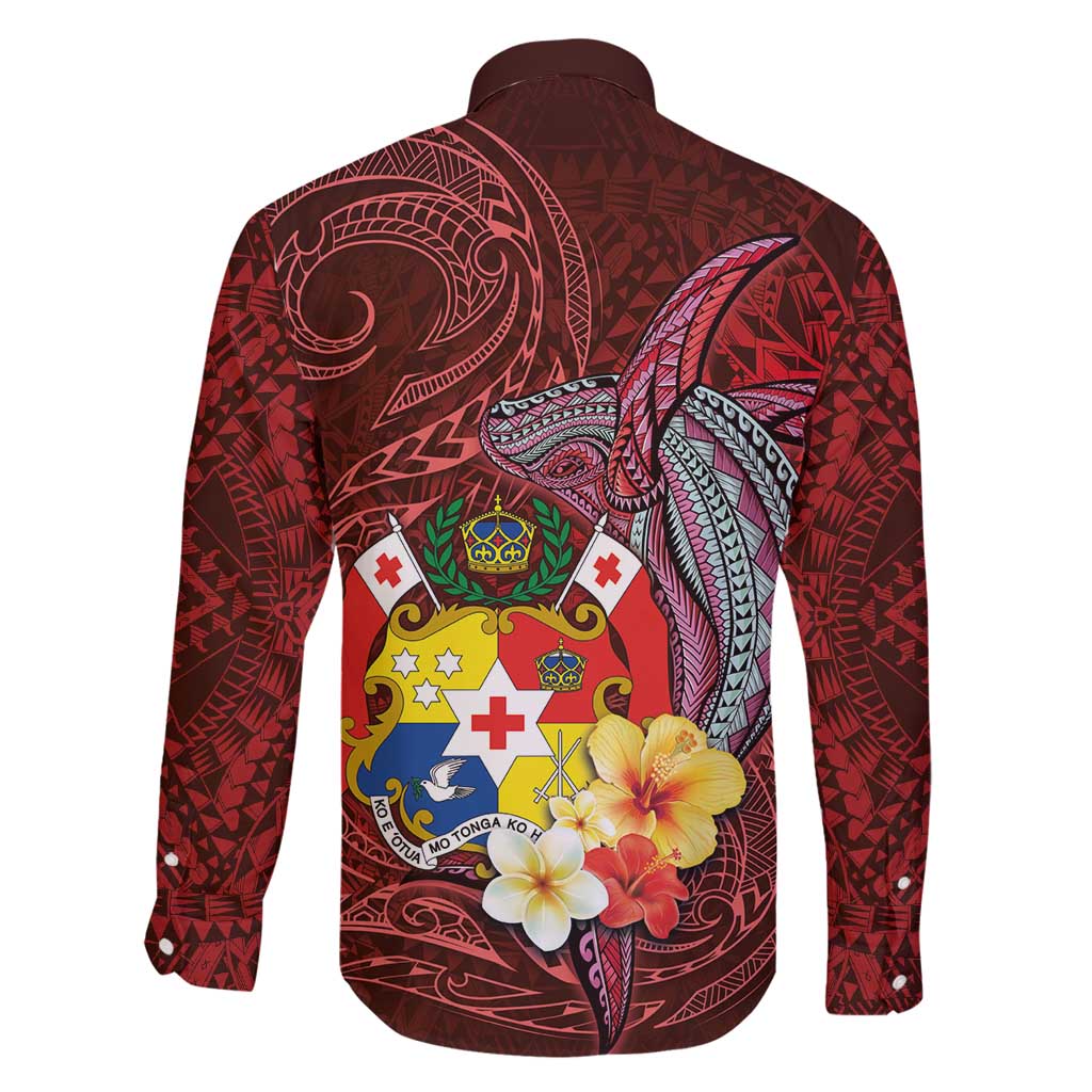 Tonga Humpback Whale Family Matching Long Sleeve Bodycon Dress and Hawaiian Shirt National Seal with Hibiscus and Polynesian Tattoo