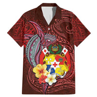 Tonga Humpback Whale Family Matching Mermaid Dress and Hawaiian Shirt National Seal with Hibiscus and Polynesian Tattoo