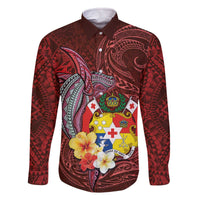 Tonga Humpback Whale Family Matching Off Shoulder Short Dress and Hawaiian Shirt National Seal with Hibiscus and Polynesian Tattoo