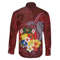 Tonga Humpback Whale Family Matching Summer Maxi Dress and Hawaiian Shirt National Seal with Hibiscus and Polynesian Tattoo